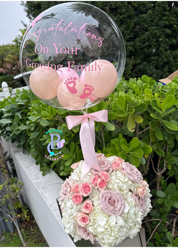 Hot Air Balloon Floral Arrangements w/ Hydrangeas