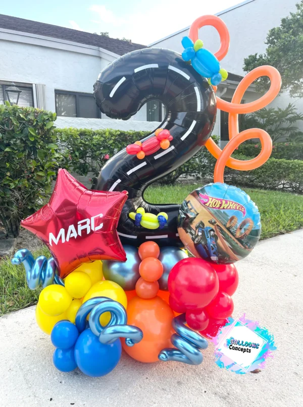 Hot Wheels Kid's Birthday Balloon Bouquet