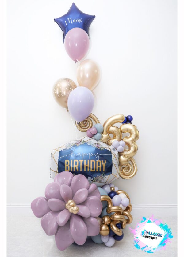 Majestic Flower Birthday Balloon Bouquet