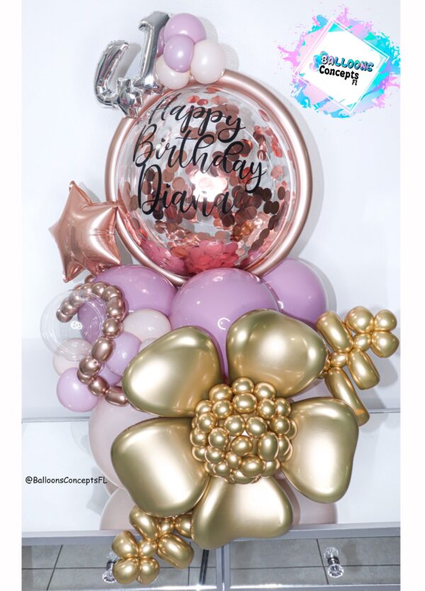 Bubble Personalized Birthday Balloon Bouquet - Image 4