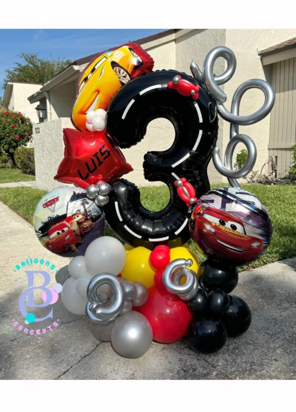 Cars Kid's Birthday Balloon Bouquet