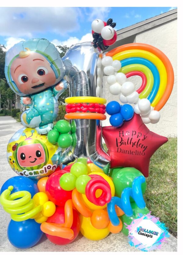 Cocomelon Kid's Birthday Balloon Bouquet