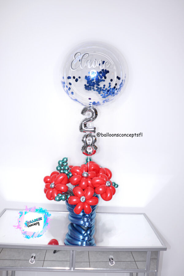 Personalized Bubble Flower Balloon Bouquet